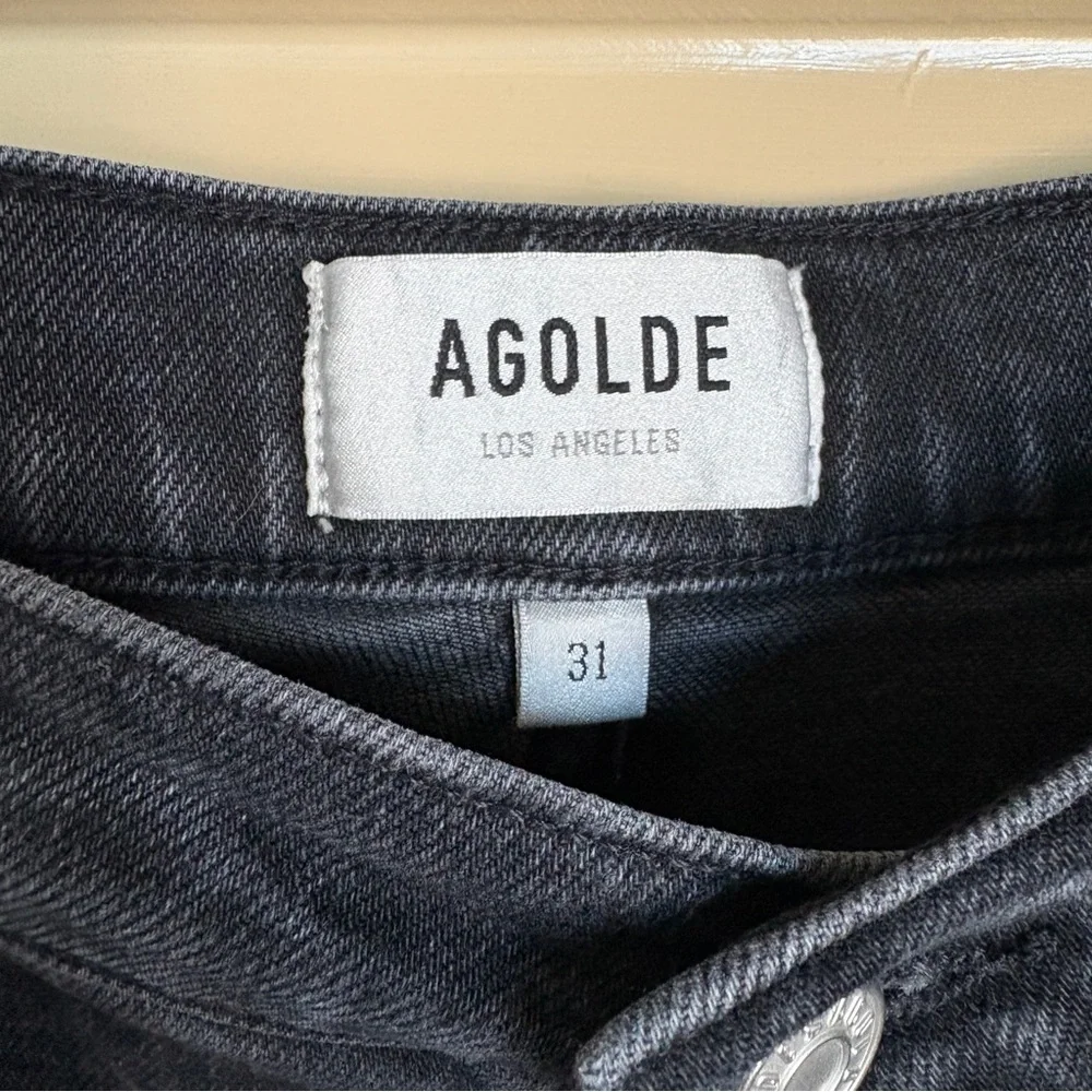 AGOLDE Riley High Rise Straight Crop Jeans in Panoramic Wash Stretch 31